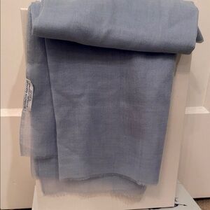 Restoration Hardware 100% Cashmere Grey Blue Scarf
